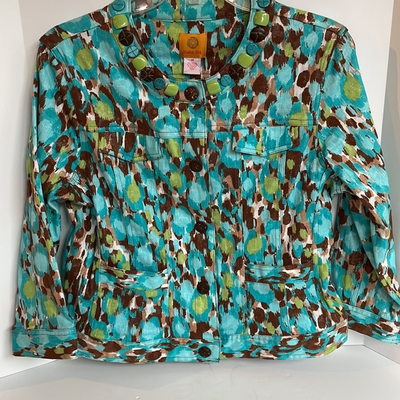 Ruby Rd. beaded neck button front 4 pocket short jacket size 10 - Picture 4 of 10
